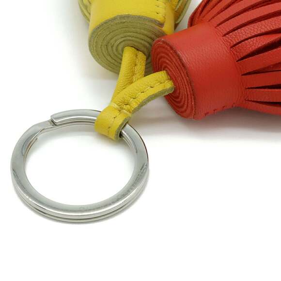 HERMES Carmen Unodos Key Ring Keychain Tassel Charm Agnumilo Orange Red Yellow